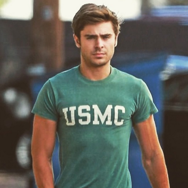 zac efron black shirt